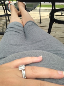 Baby Girl Bump and me lounging outside while the group tastes. 